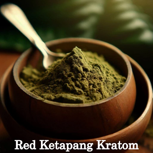 Red Ketapang Kratom powder in a bowl