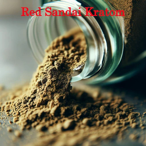 Red Sandai Kratom being poured out of a jar