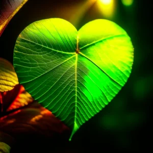 Kratom leaf shaped like a heart