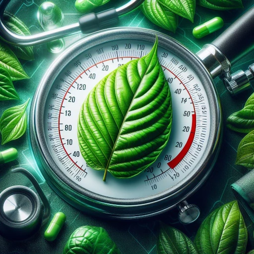 A kratom leaf on top of a blood pressure monitor