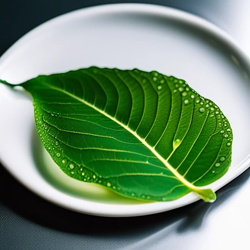White Vietnam Kratom leaf on a white plate
